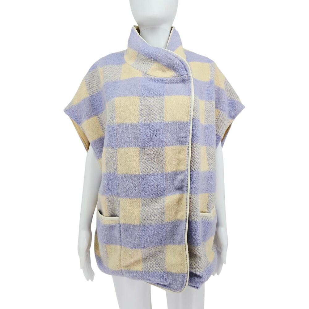 Anthropologie Andersen & Lauth Plaid Capelet Vest Jacket One Size New